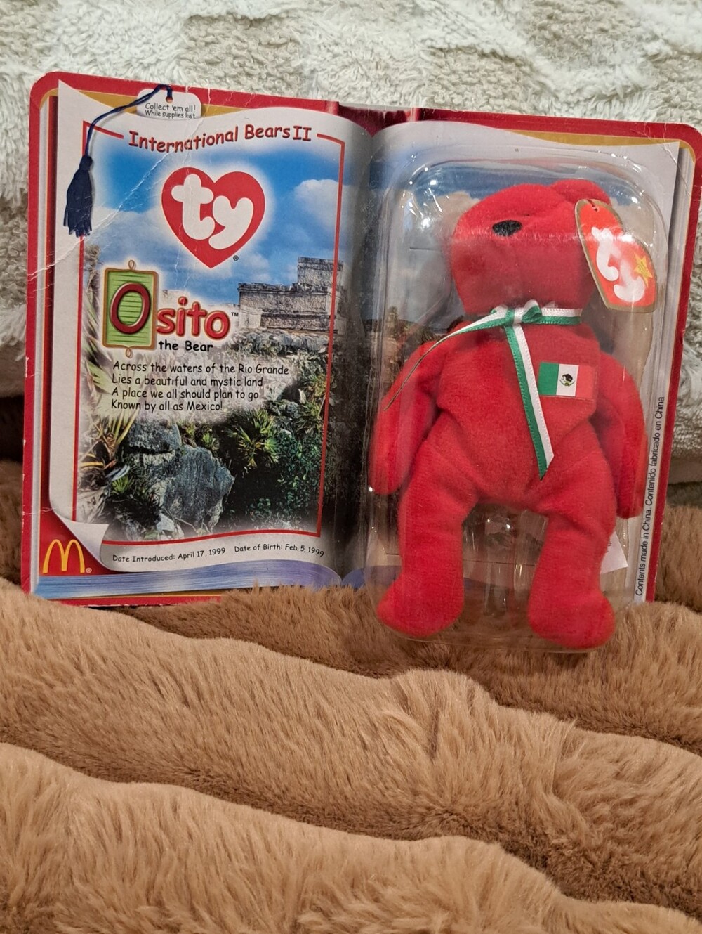 McDonald's Ty Teenie Beanie Babies: Osito The Bear 1999 New in Box